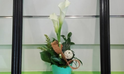 composition floral nature blanc vert