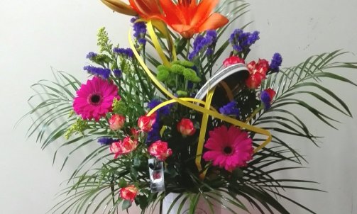 composition floral boite à gâteau