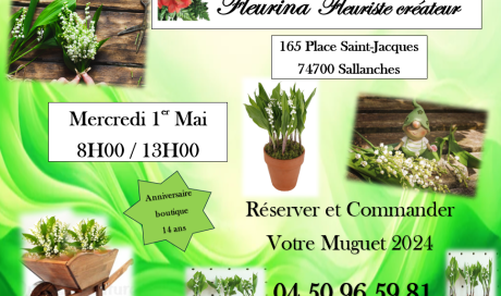 1er Mai 2024 ,muguet, pot de muguet, bouquet de muguet, brin de muguet, horaire 1er mai, livraison, reservation