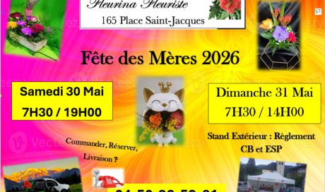 Fêtes des Mères 2026, bouquet fleurs, livraison, horaires ouverture,  Dimanche 31 Mai 