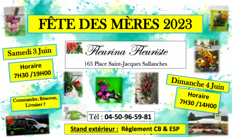 Horaire fête des Mères bouquet livraison 