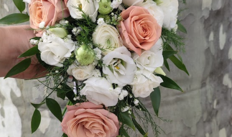 Bouquet  de mariée retombant à Sallanches 